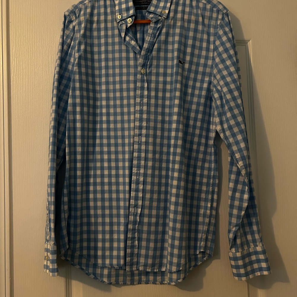 Vineyard Vines Light Blue Checkered Men's Shirt